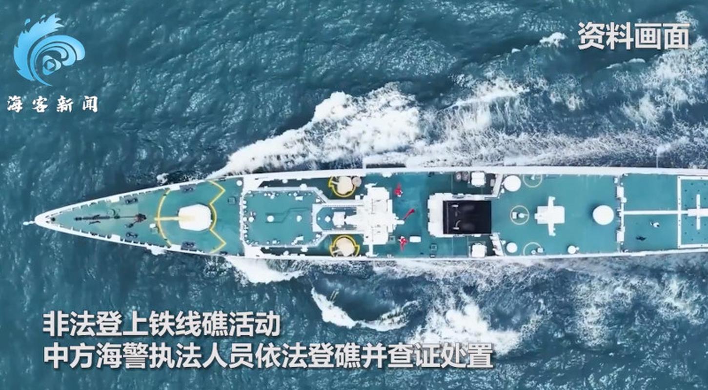 菲律宾非法登临铁线礁中国海警:依法登礁并查证处置